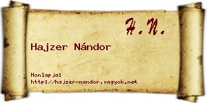 Hajzer Nándor névjegykártya
